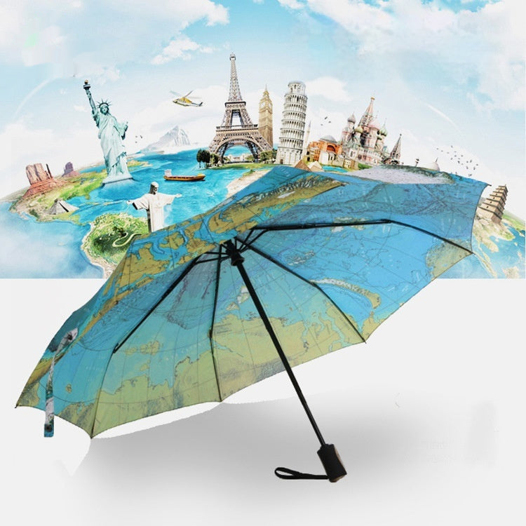 Automatic Folding Map Creative Umbrella