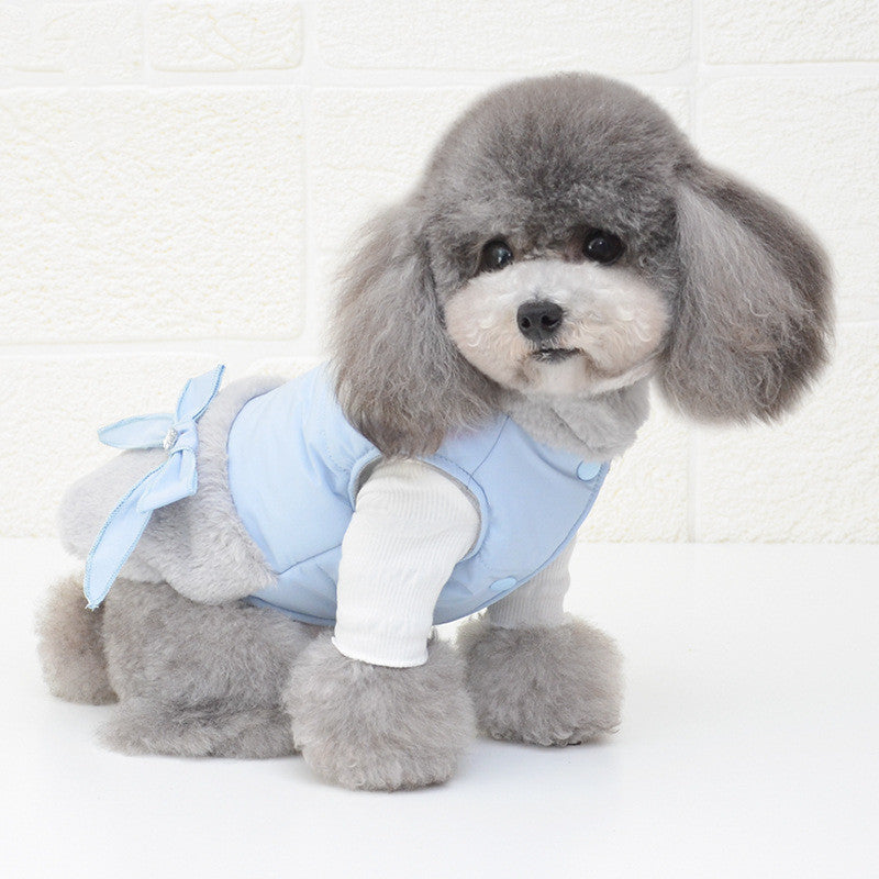 Autumn and winter plus velvet warm pet clothes