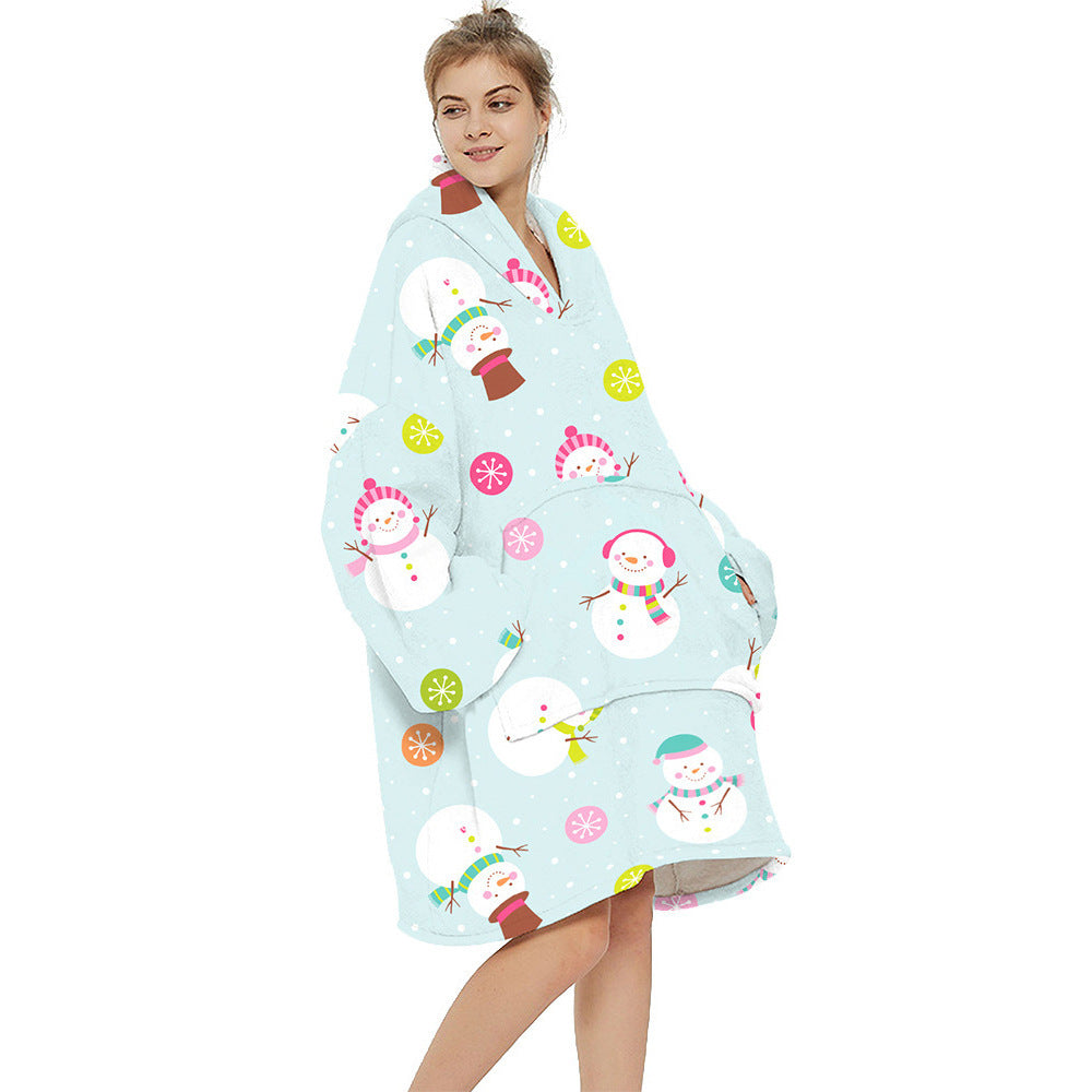 Printed warm layabout blanket hoodie