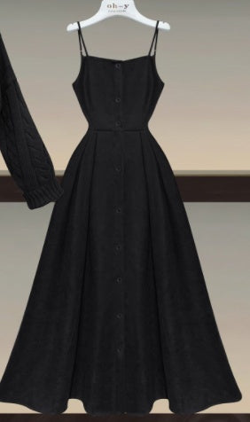 Waist-controlled Sling Dress Fashion Temperament Youthful-looking Two-piece Set