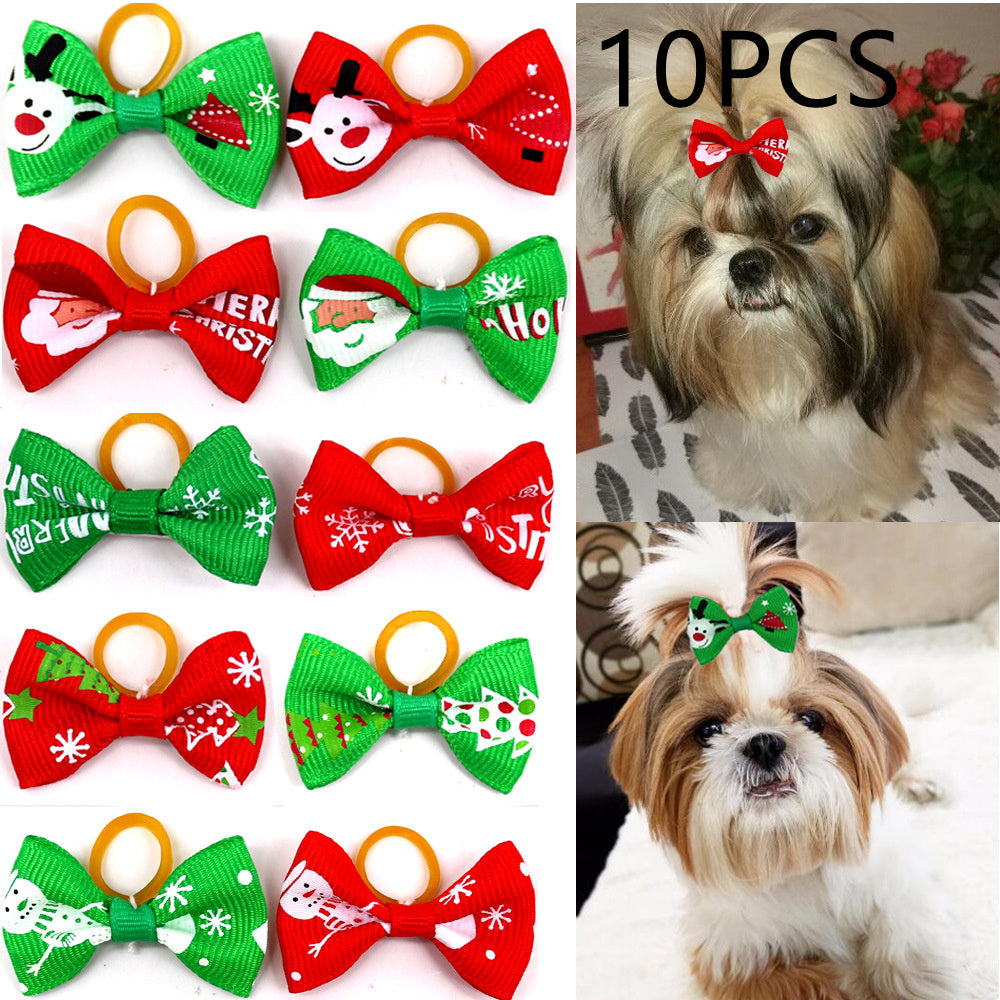 Christmas Pet Head Flower Dog Cat Cat Bow Santa Claus