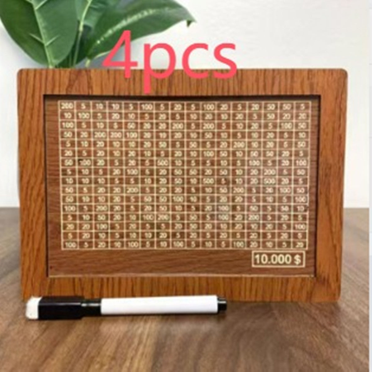 Money Box Piggy Bank Wood Money Bank Reusable Money Box With Saving Goal And Numbers To Check For Helps The Habit Of Saving