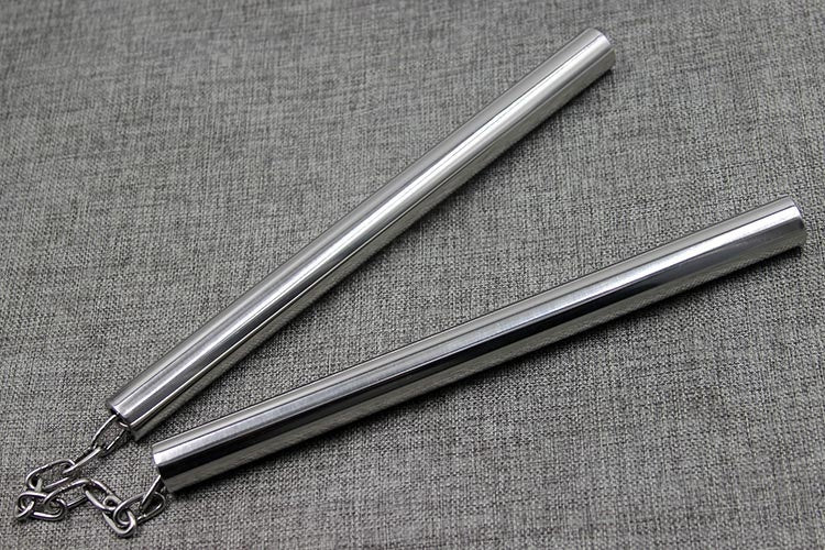 Stainless Steel Nunchaku Flat Head Round Head Two-section Stick
