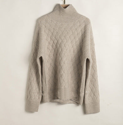 Women's padded pullover sweater wool loose knit