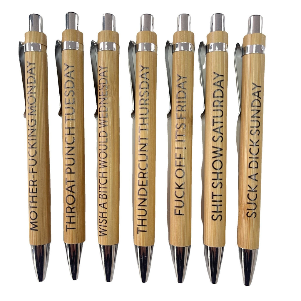 Funny 7 Days A Set Of Bamboo Ball Pens