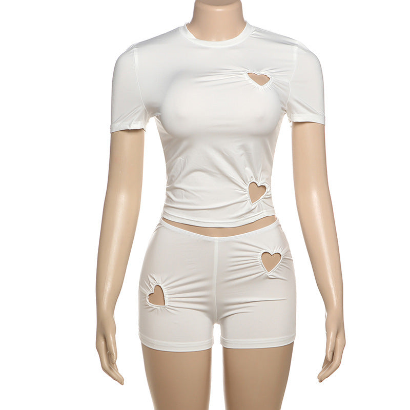 Women's Personality Fashion Solid Color Simple Set