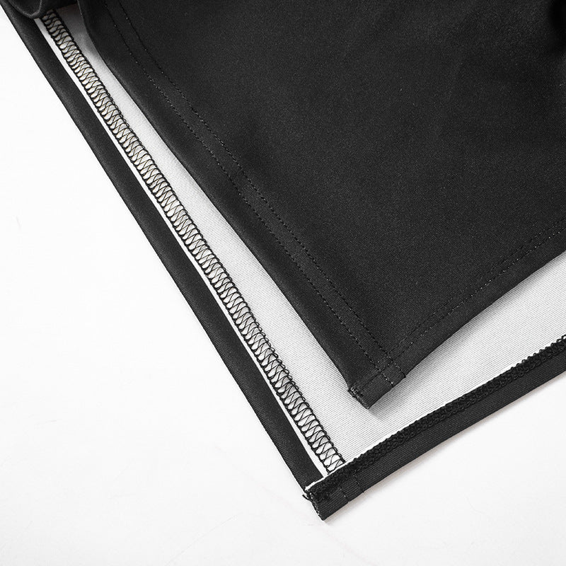 Side Waist Hollow Print Slim Fit Slit Long Dress