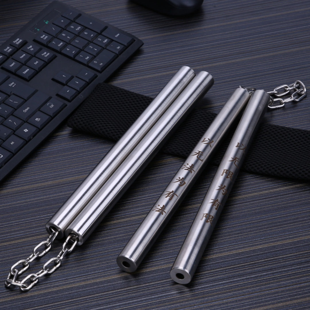 Stainless Steel Nunchaku Flat Head Round Head Two-section Stick