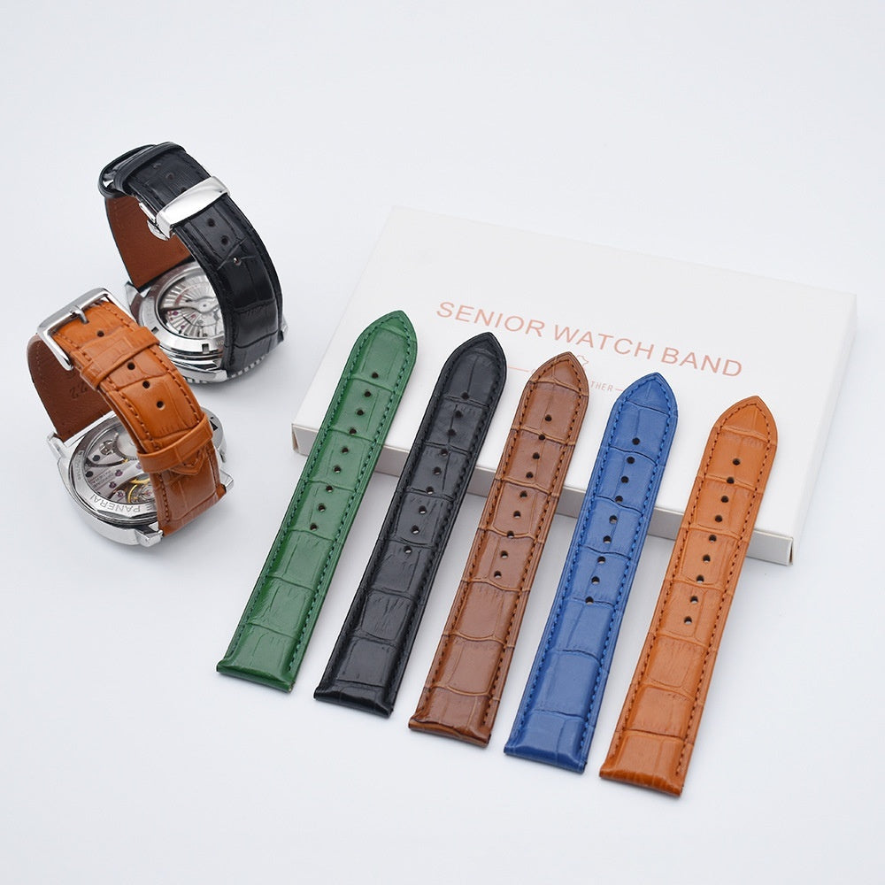Pin Buckle Men's And Women's Fashion18mm Bamboo Pattern Leather Strap