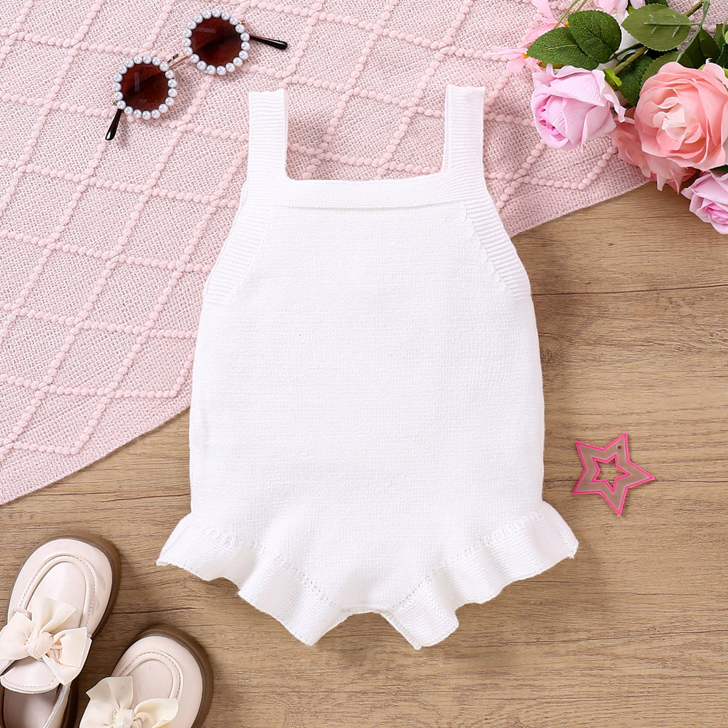 Baby Sling Doll Clothes Wool Romper Bow Embroidery Girl Sweet