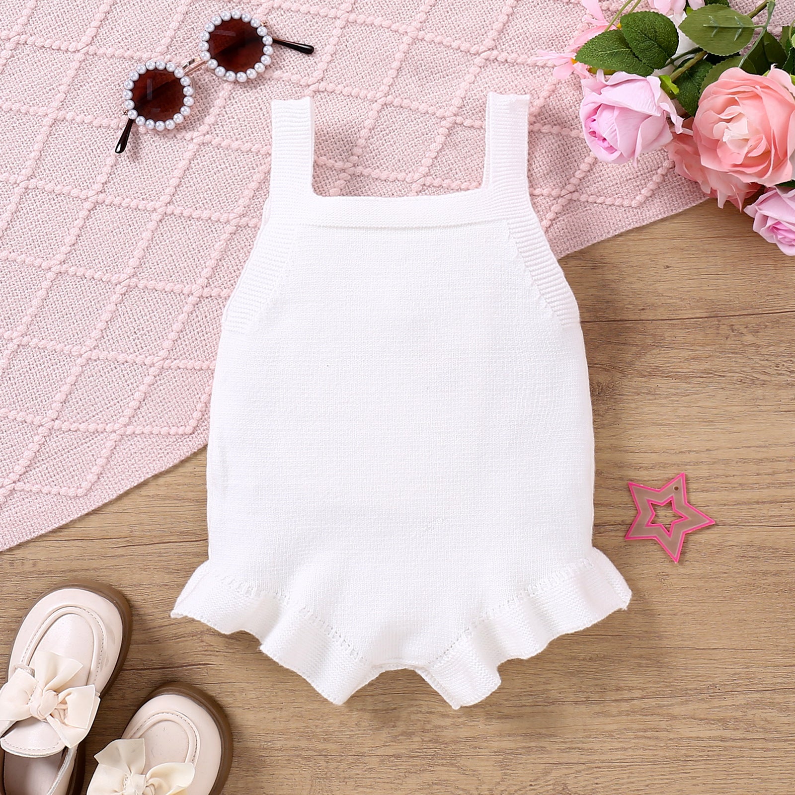 Baby Sling Doll Clothes Wool Romper Bow Embroidery Girl Sweet