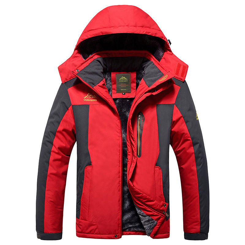 Fleece Padded Hooded Windproof Mountaineering Suit