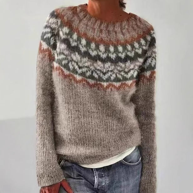 Hot Sale Round Neck Loose And Stylish Long Sleeves Sweater