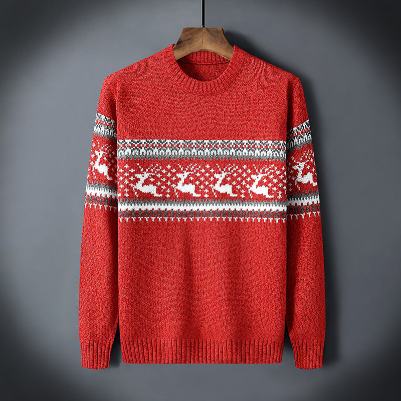 Men's contrast color plus fleece sweater