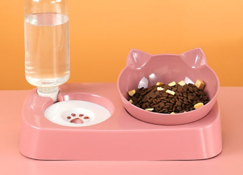 Adjustable automatic drinking cat neck bowl