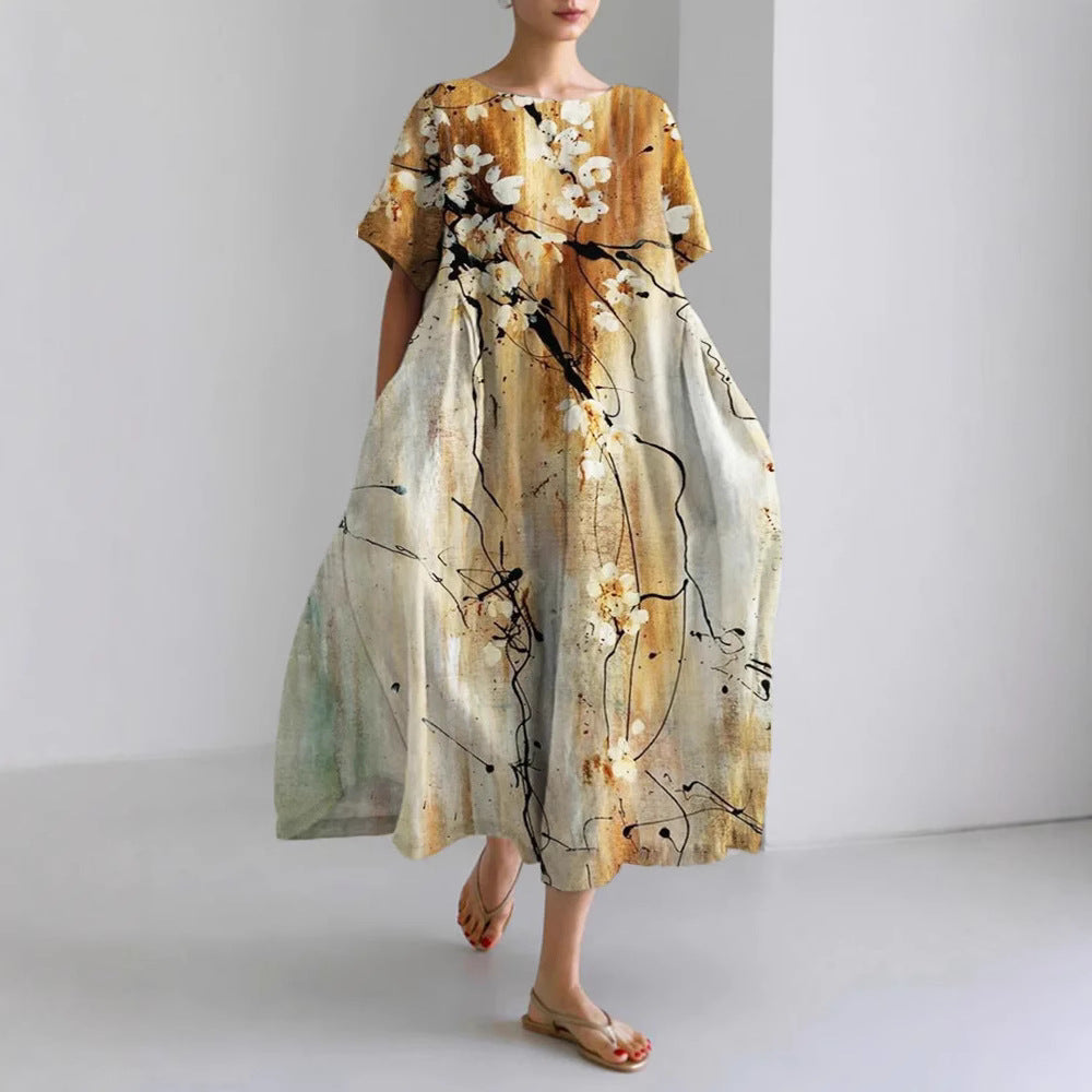 Fashion Floral Pattern 3D Personality Female Dress