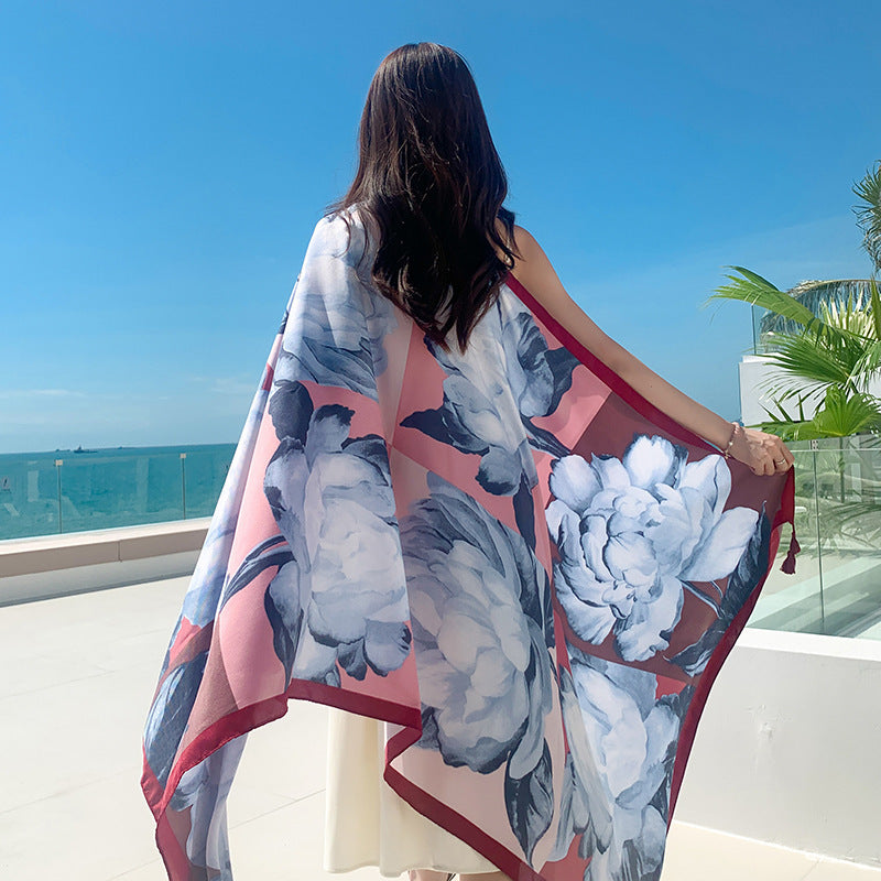 Sun-proof All-matching Shawl Beach Travel Dual-use Outdoor Beach Towel