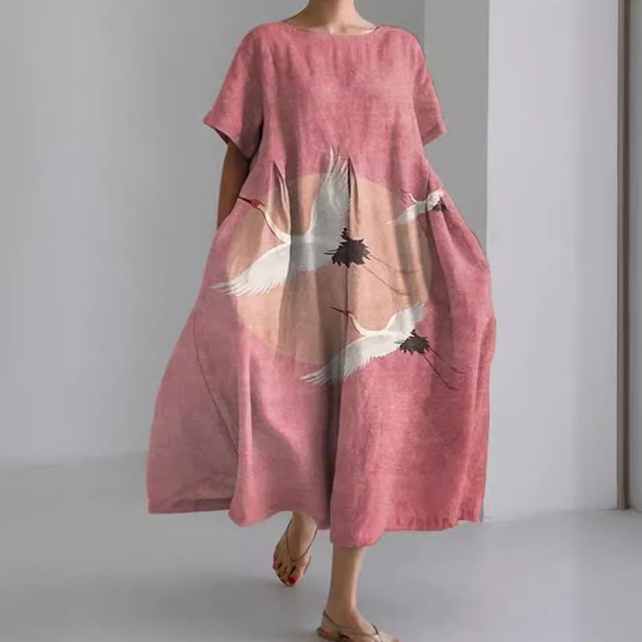 Women's Elegant Casual Printed Short Sleeve Dress