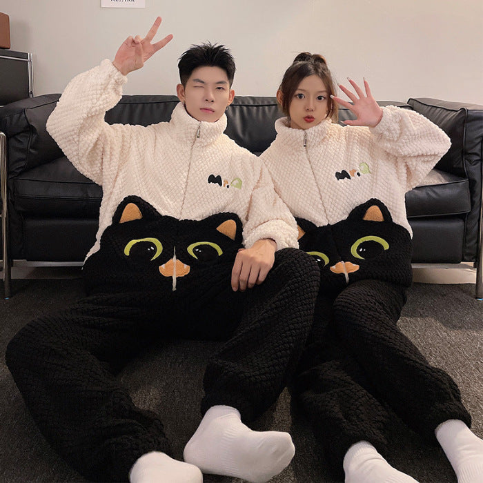 Fashion Casual Embossed Velvet Couple Pajamas