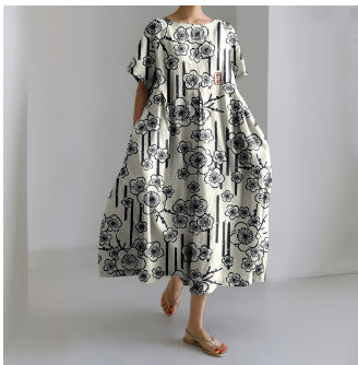 Ladies New 3D Craft Round Neck Dress