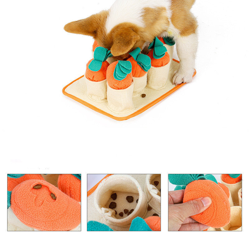 Pull Radish Game Puzzle Dog Toy Slow Food Leakage Training Play Sniffing Pet Toy Supplies