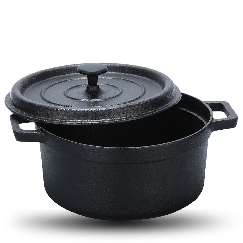 Old-Fashioned Binaural Stew Pot Deepened and Thickened 30CM Traditional Cast Iron Pot