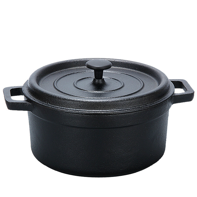 Old-Fashioned Binaural Stew Pot Deepened and Thickened 30CM Traditional Cast Iron Pot