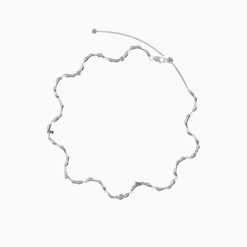Small Design Sense Wave Pattern Jewelry Adjustable Necklace