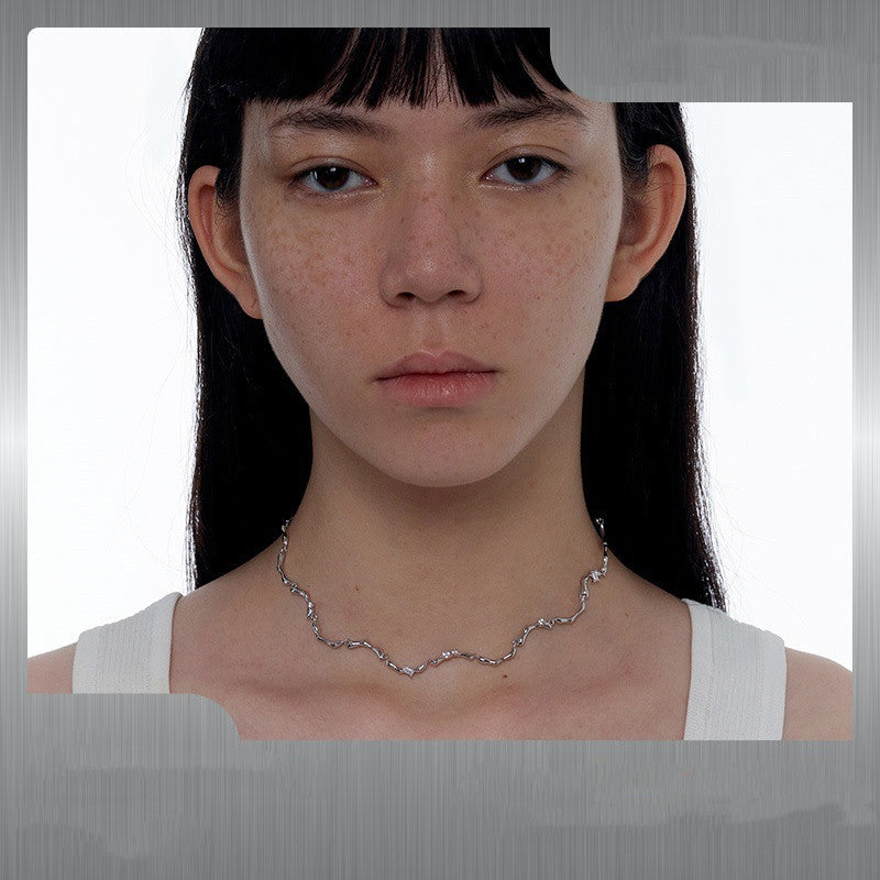 Small Design Sense Wave Pattern Jewelry Adjustable Necklace