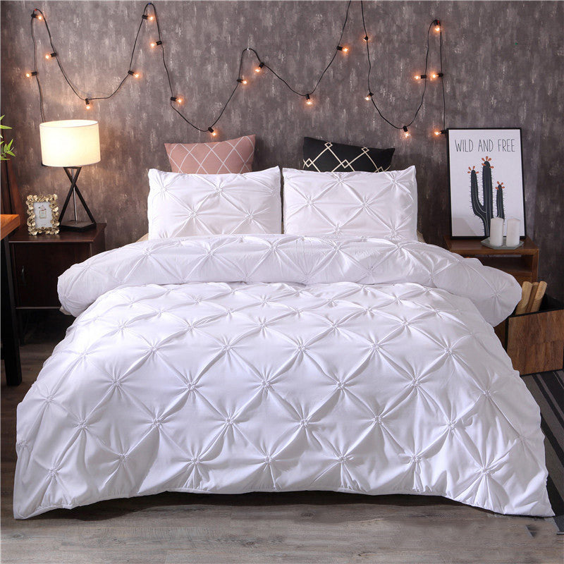 Plain Solid Color Quilt Cover Bedding 3d Foreign Trade Four-piece Suit