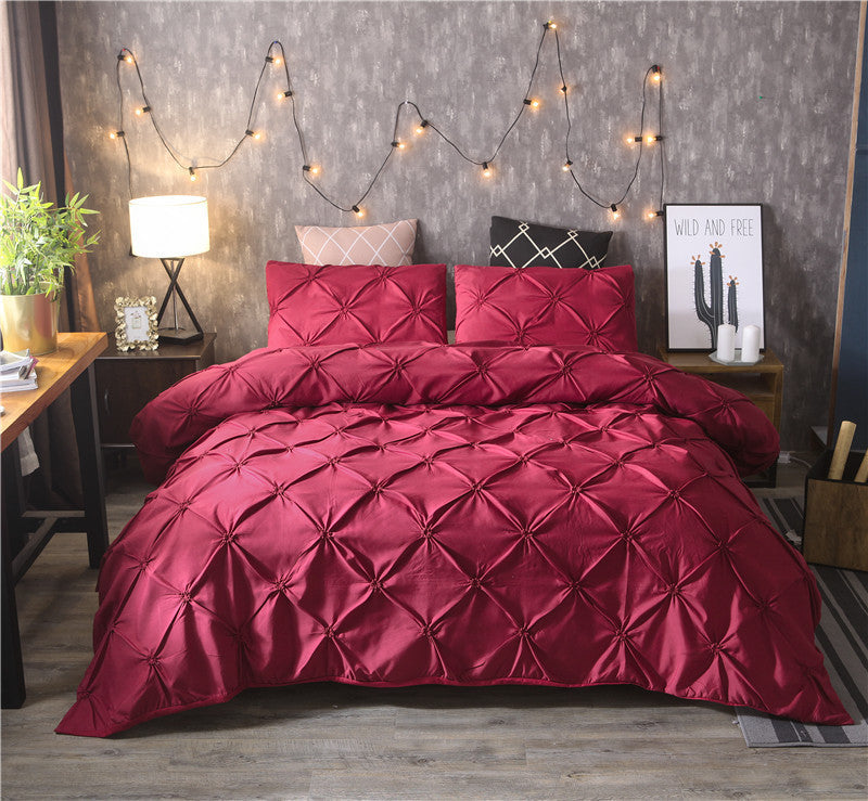 Plain Solid Color Quilt Cover Bedding 3d Foreign Trade Four-piece Suit