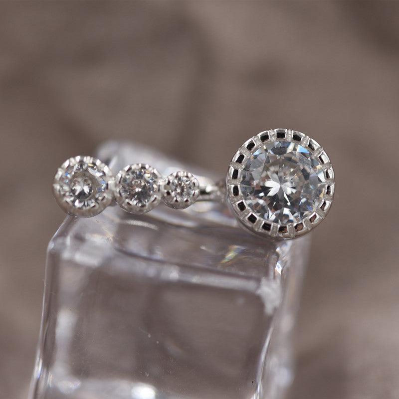 925 Sterling Silver Hypoallergenic Multi-diamond Zircon Umbilical Nail