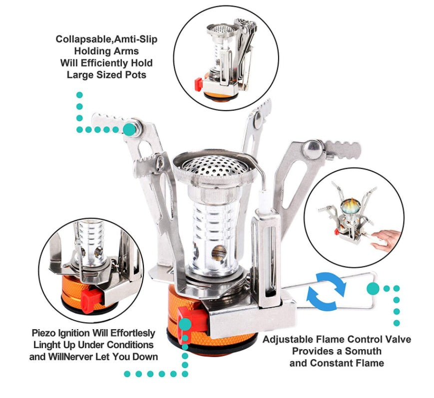 Camping Stove Set Pot Combination Portable Picnic Stove Tableware