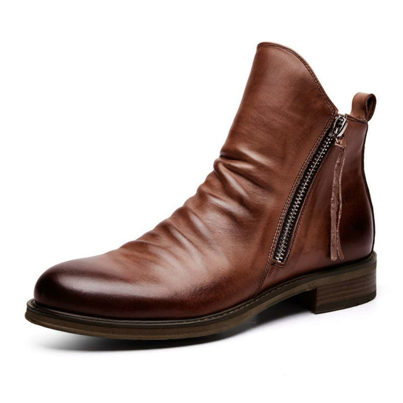 Men's Leather Casual Men's Shoes Chelsea Boots