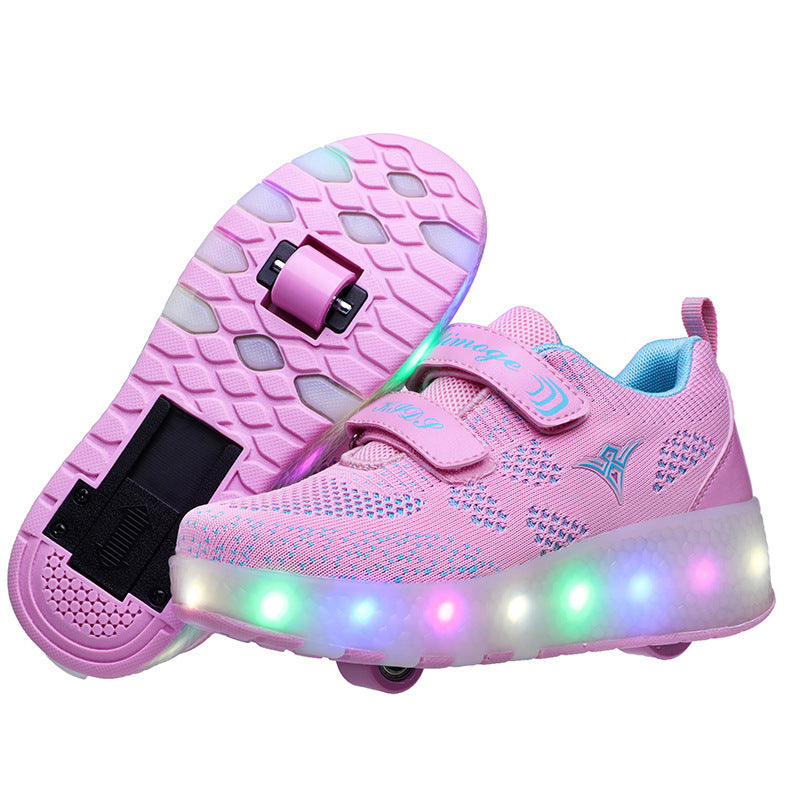 Rechargeable two-wheeled light shoes