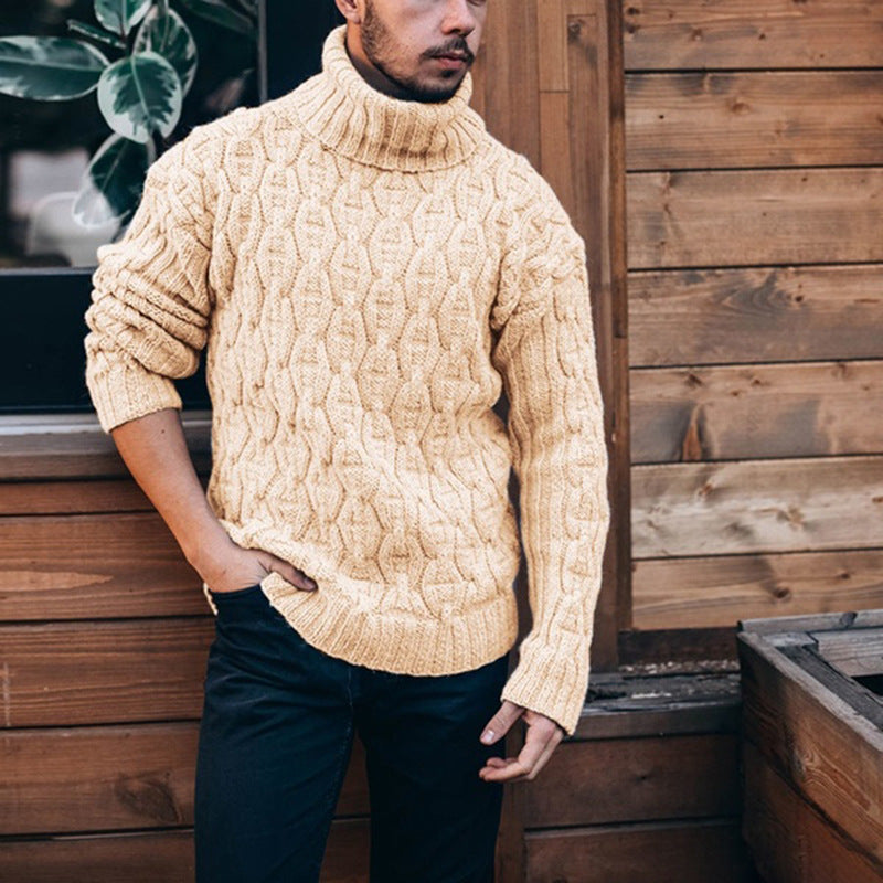 Autumn And Winter Plus Size Men'S Turtleneck Sweater Men'S Pullover Sweater