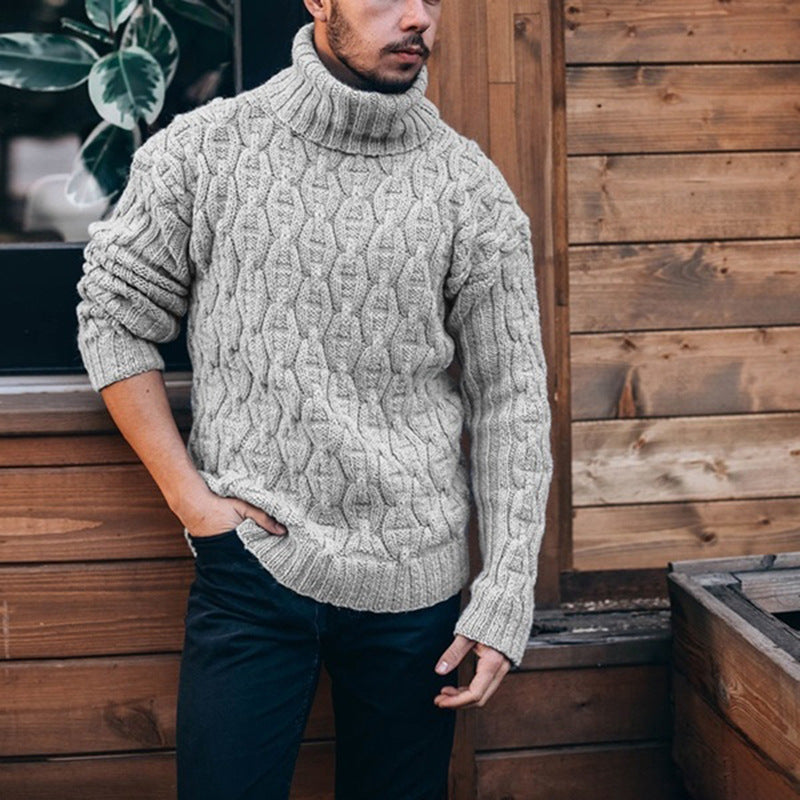 Autumn And Winter Plus Size Men'S Turtleneck Sweater Men'S Pullover Sweater