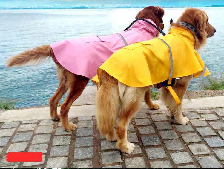 Pet Raincoat Dog Raincoat Labrador Golden Retriever Large and Medium-sized Dog Reflective Waterproof Snowproof Big Dog Clothes