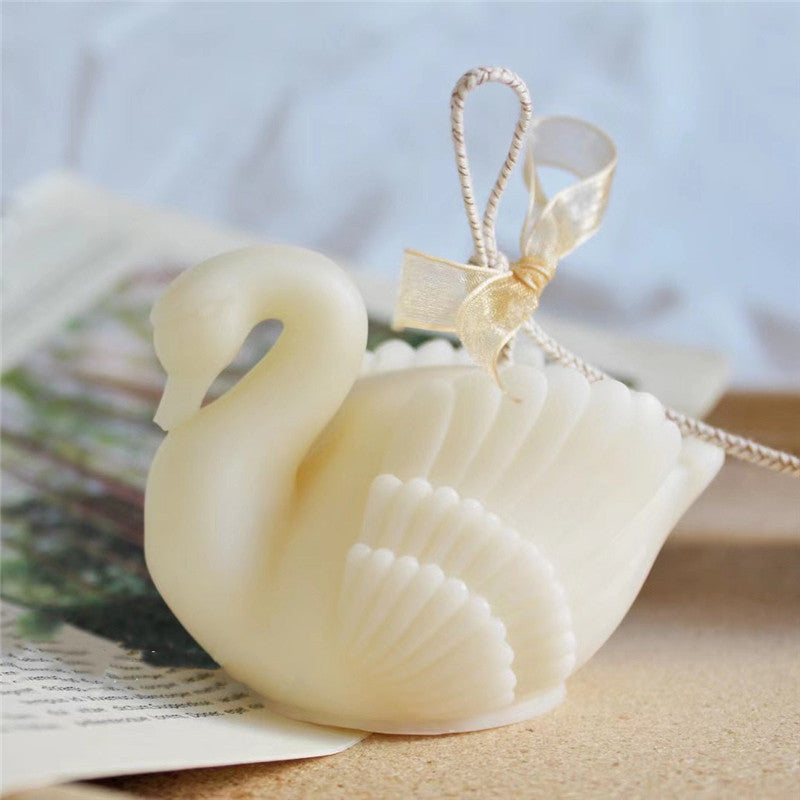 Baking Car Decoration Silicone Mold Three-dimensional Cute White Swan