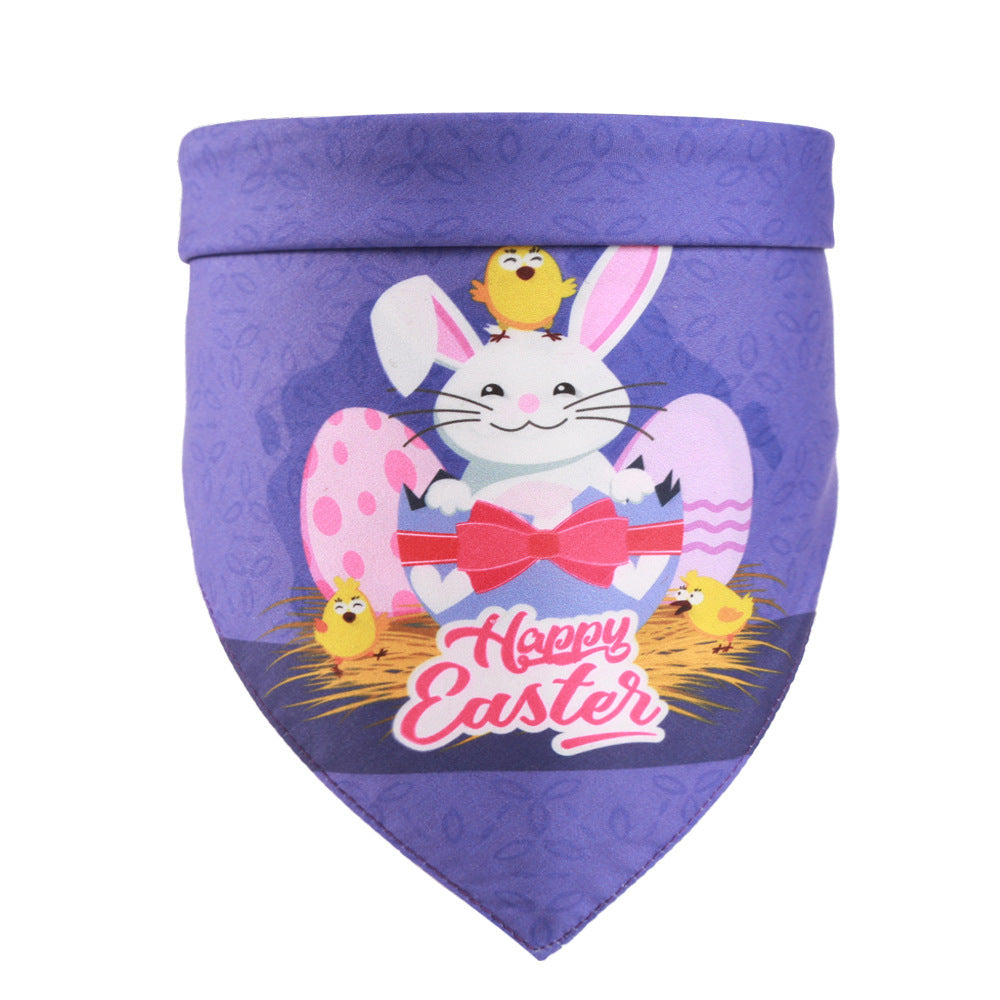 New Cross-Border Easter Pet Dress Up Bunny Egg Scarf Saliva Towel Easter Holiday Supplies For Cats And Dogs