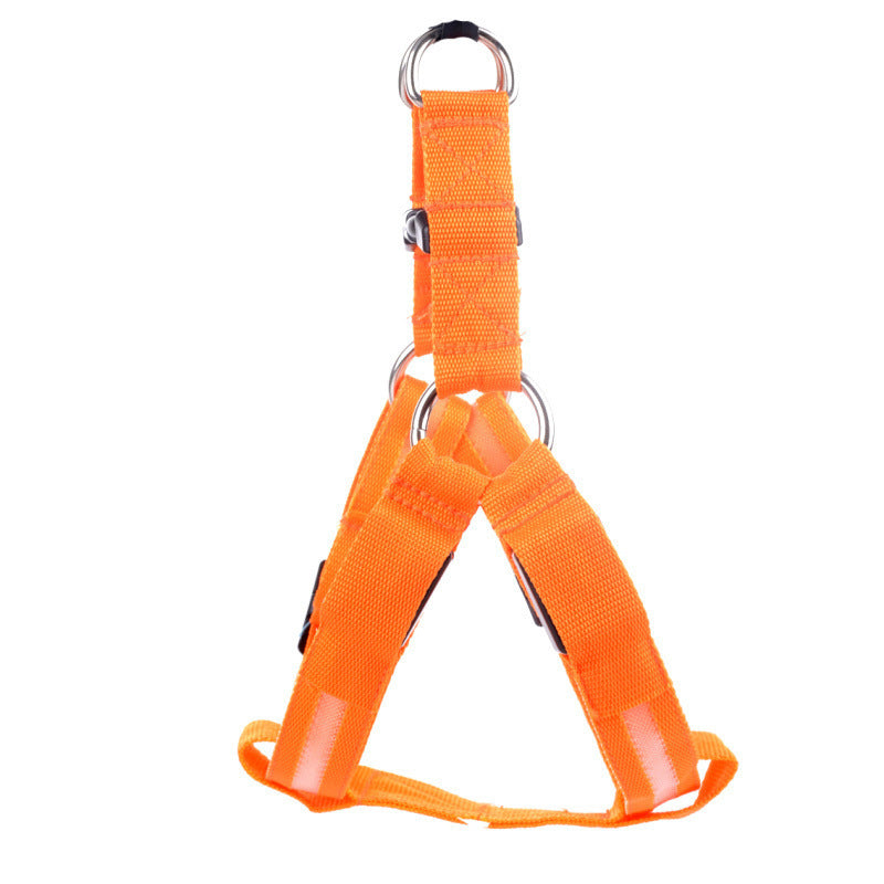 Dog Leashing Vest With Led Illuminated Chest Back