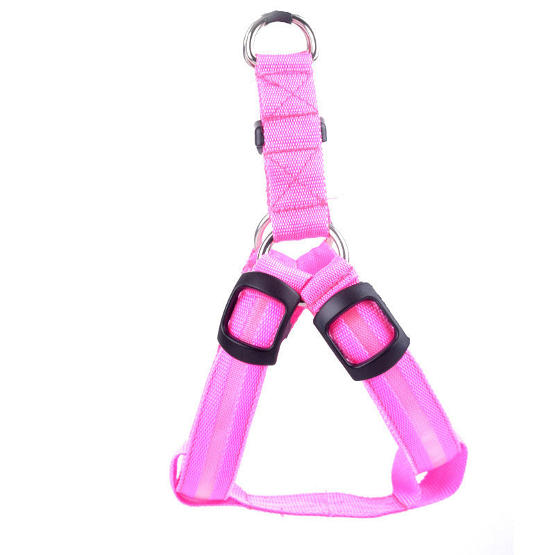 Dog Leashing Vest With Led Illuminated Chest Back