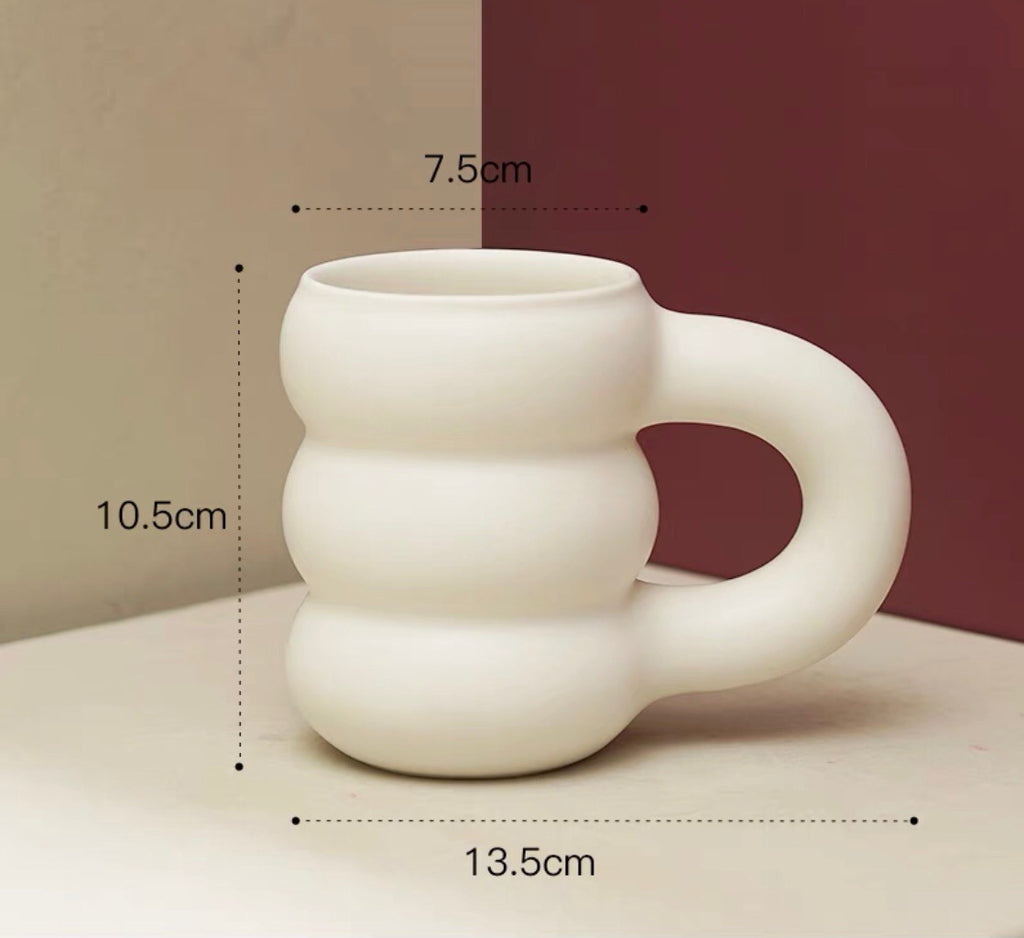 Net Red Water Cup Ceramic Mug Nordic Ins Wind Tire Mug Thick Handle High-Value Mark Mug Home