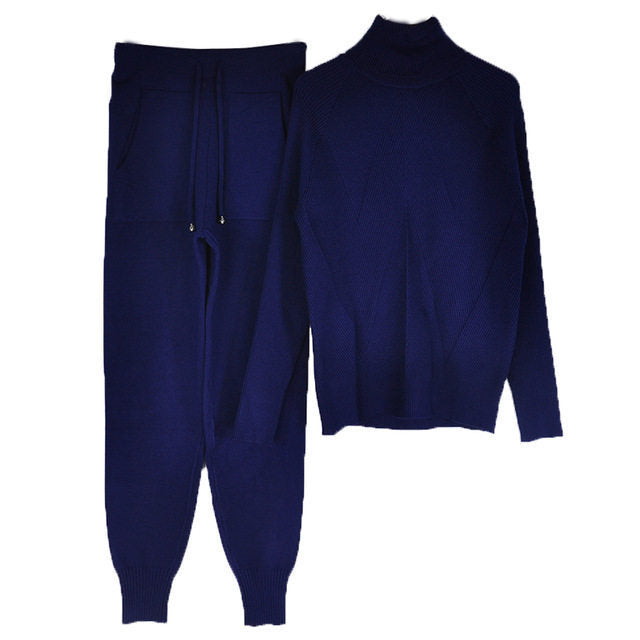 Autumn Winter Tracksuit Solid Color Striped