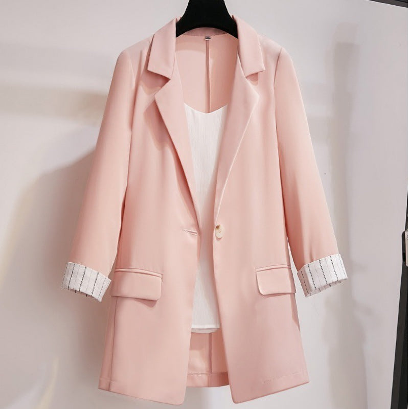 Plus Size Women'S 200 Catties Fat Sister Autumn Suit Women'S Western Style Small Suit Covering Belly Was Thin