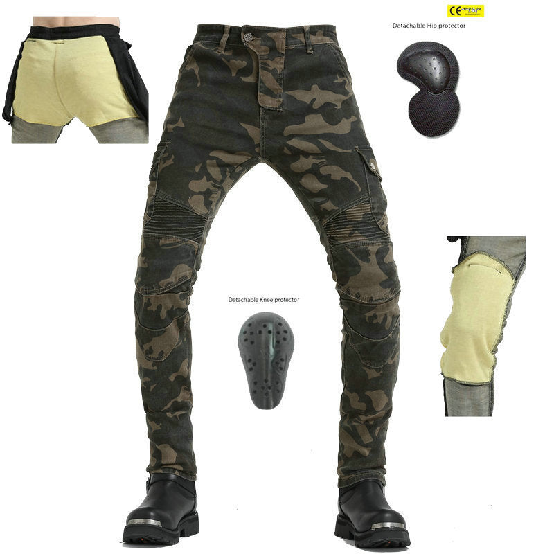 Kevlar Motorcycle Jeans Men And Women High Elastic Racing Pants