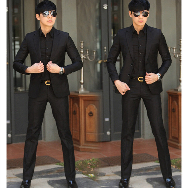 Four-piece Suit Suit Men's Jacket Korean Style Slim Business Suit