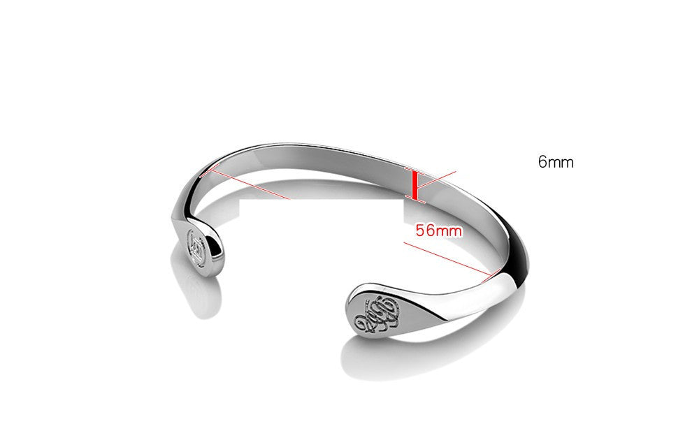 925 Sterling Silver Bracelet Male And Female Students Japanese And Korean Version Of Card SeriesBracelet Simple Edge Silver Bracelet Gift