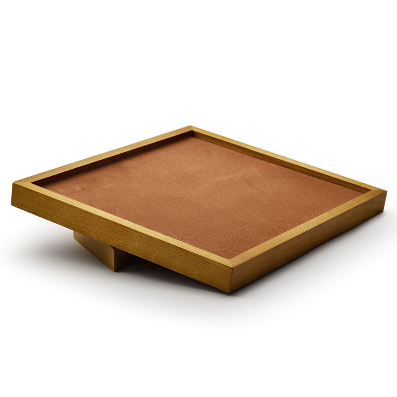 Solid Wood Necklace Display Stand Leather Jewelry Props Pendant Storage Board