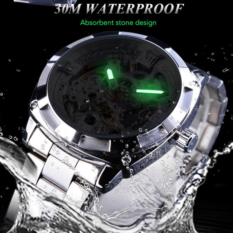 One Drop Shipping Automatic Mechanical Hollow Waterproof Fashion Men's Watch